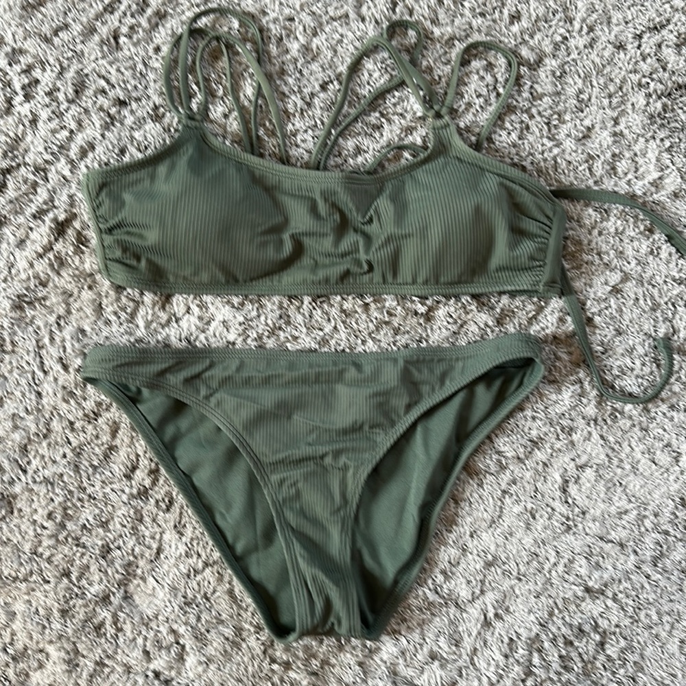 California Waves Army Green Bikini